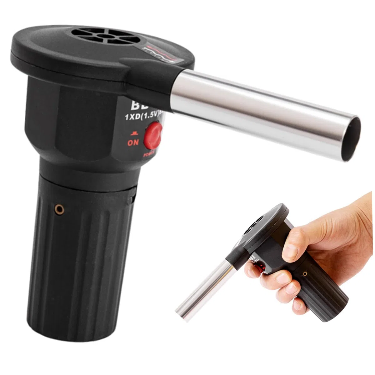 Souffleur de feu pour barbecue, souffleur d'air portable à piles, outils pratiques pour pique-nique, camping, allume le barbecue au charbon de bois en plein air