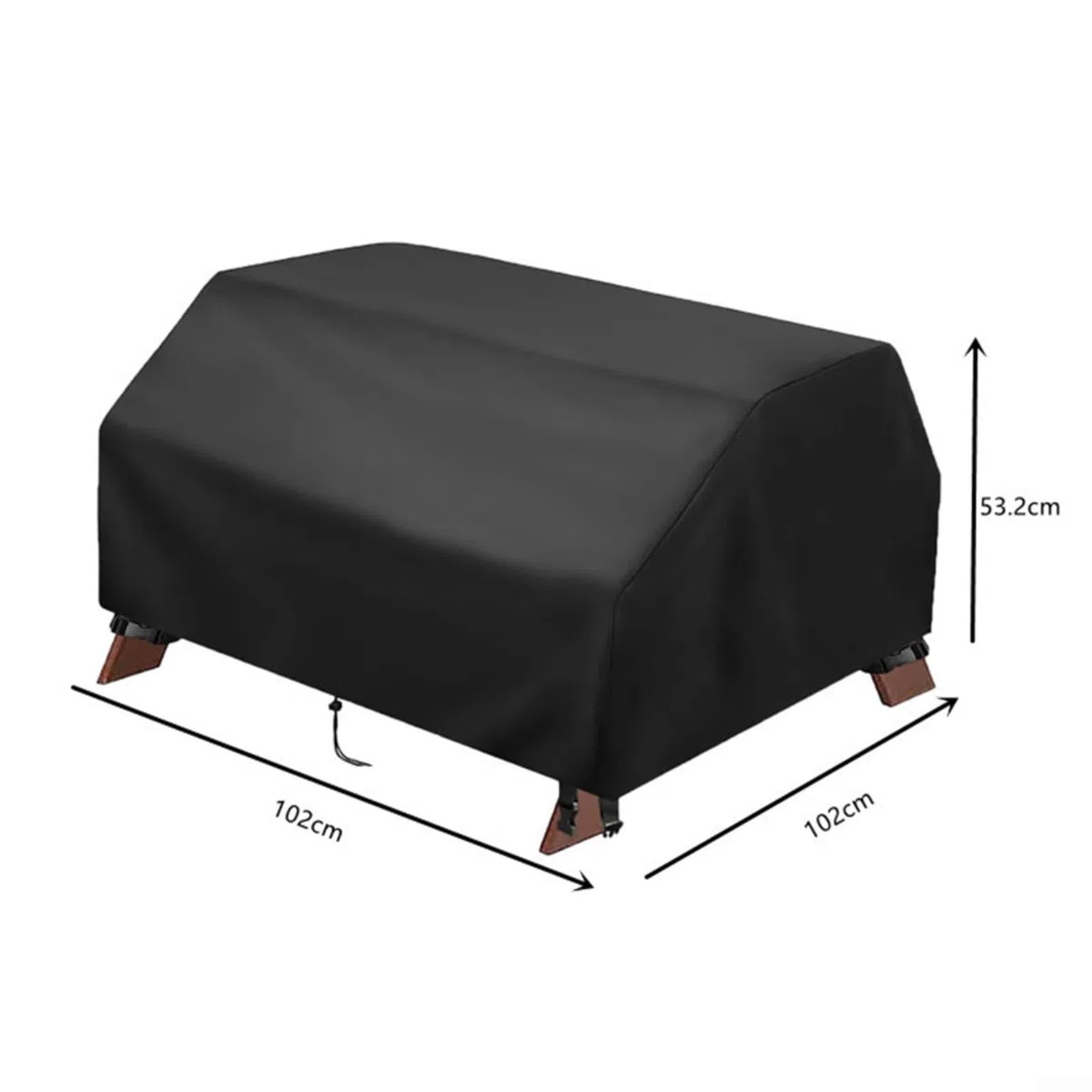 Housse de table de pique-nique en tissu Oxford 210D pour enfants, housse de table de pique-nique imperméable pour table d'activités 3 en 1 avec loquets coupe-vent en maille, 102 x 102 x 53,2