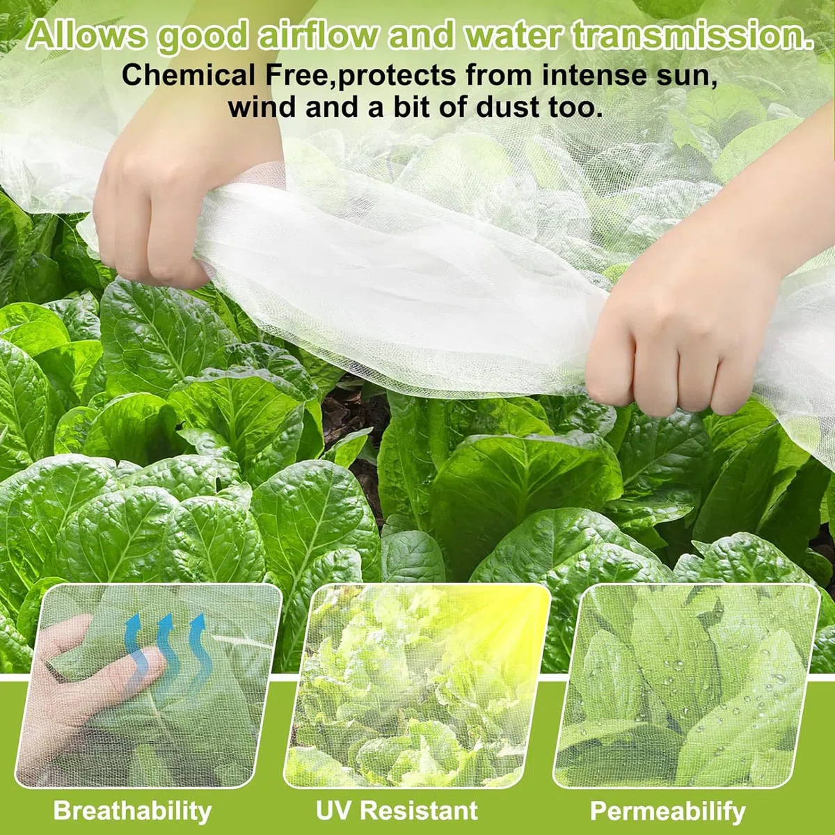 Filet Anti-Insecte de Protection 3X15M pour Potager et Jardin - Maille Fine avec Arceaux Serre