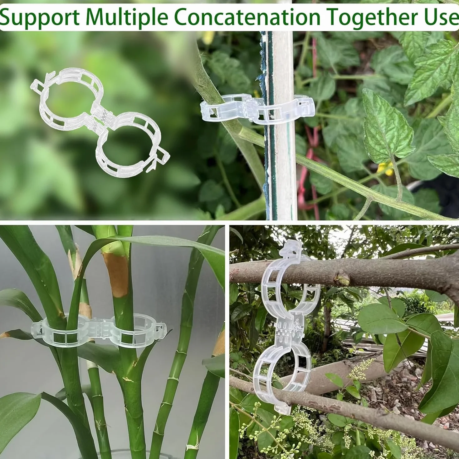 Lot de 50 Plantes Clips pour Tomate, Clips pour Grimpantes, Jardin Clips en Plastique pour légumes