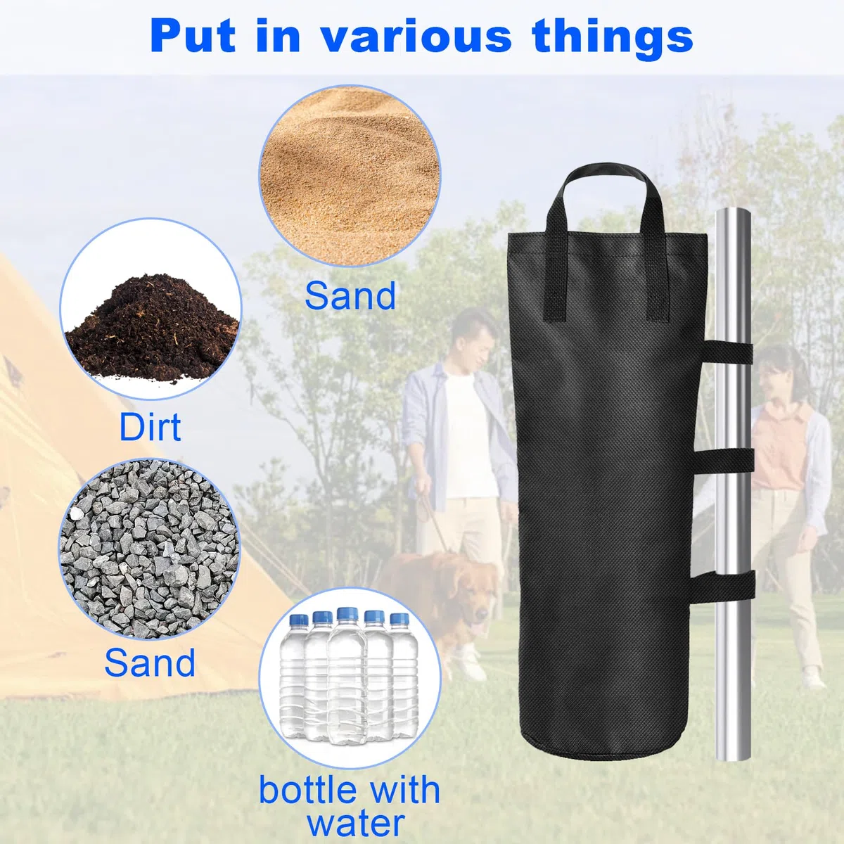Poids pour Tonnelle, Lot de 4 Sacs de lestage, Sacs de lestage pour Tente Pop-up 1680D Super Porteur Imperméable Sacs de Sable pour Tente Tonnelle Pliante Outdoor Tonnelle de Jardin