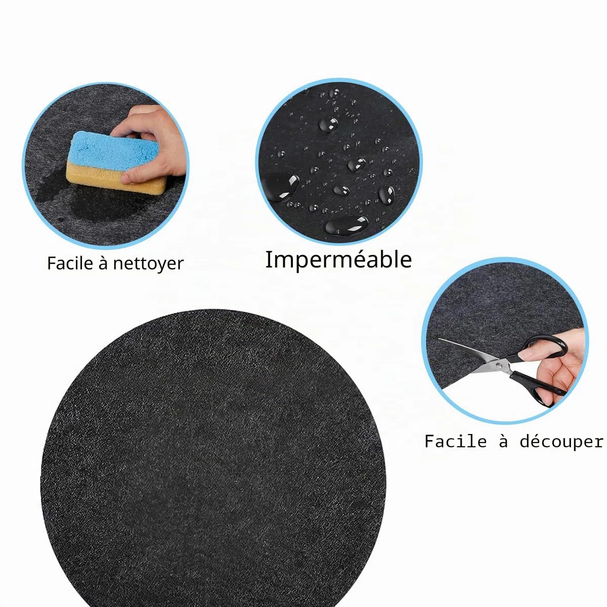 Tapis de protection de piscine antidérapant et imperméable, 200 cm, absorbant l'eau, antidérapant, pour l'extérieur et l'intérieur
