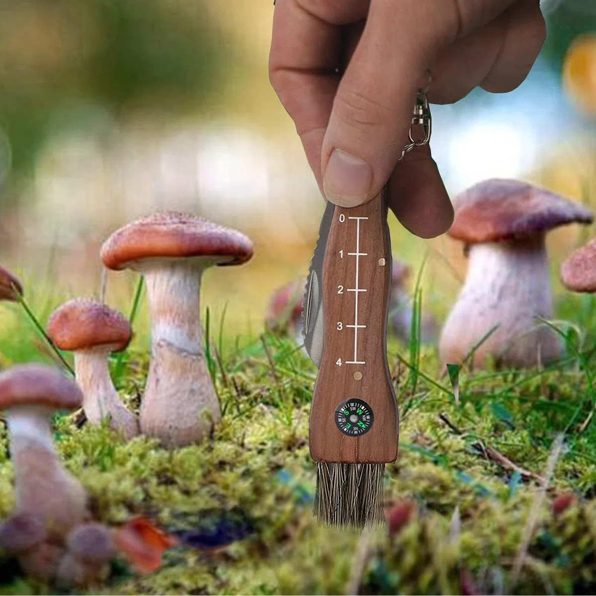 Couteau à Champignons avec Brosse,Sac de Cueillette de Champignons,Couteau mycologique,pour Les Cueilleurs de Champignons,Camping,Randonnée