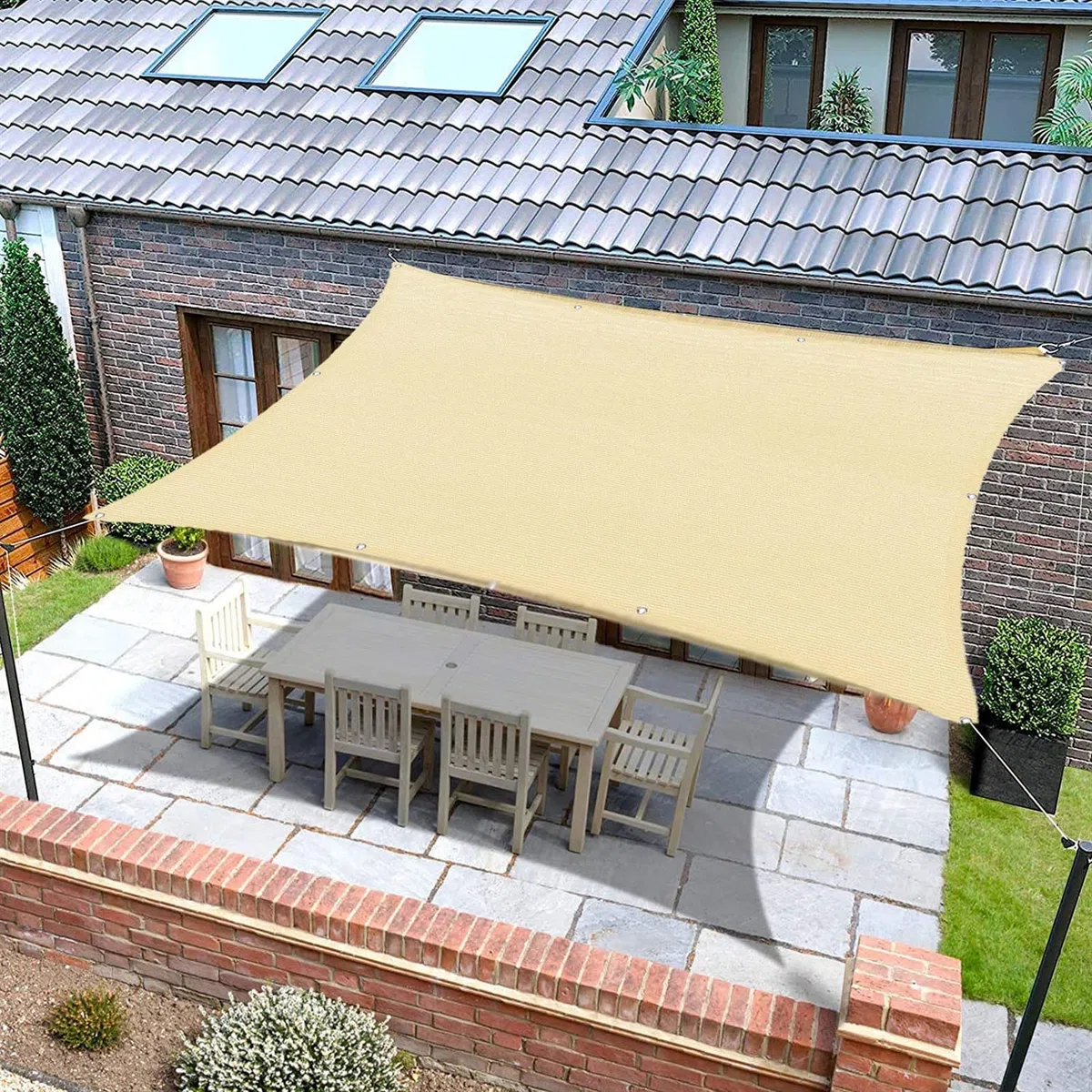 Tissu d'ombrage en maille 90 % avec œillets – Léger et facile à installer pour serre, terrasse et jardin – Parfait pour les fleurs et les plantes (5 x 6 m)