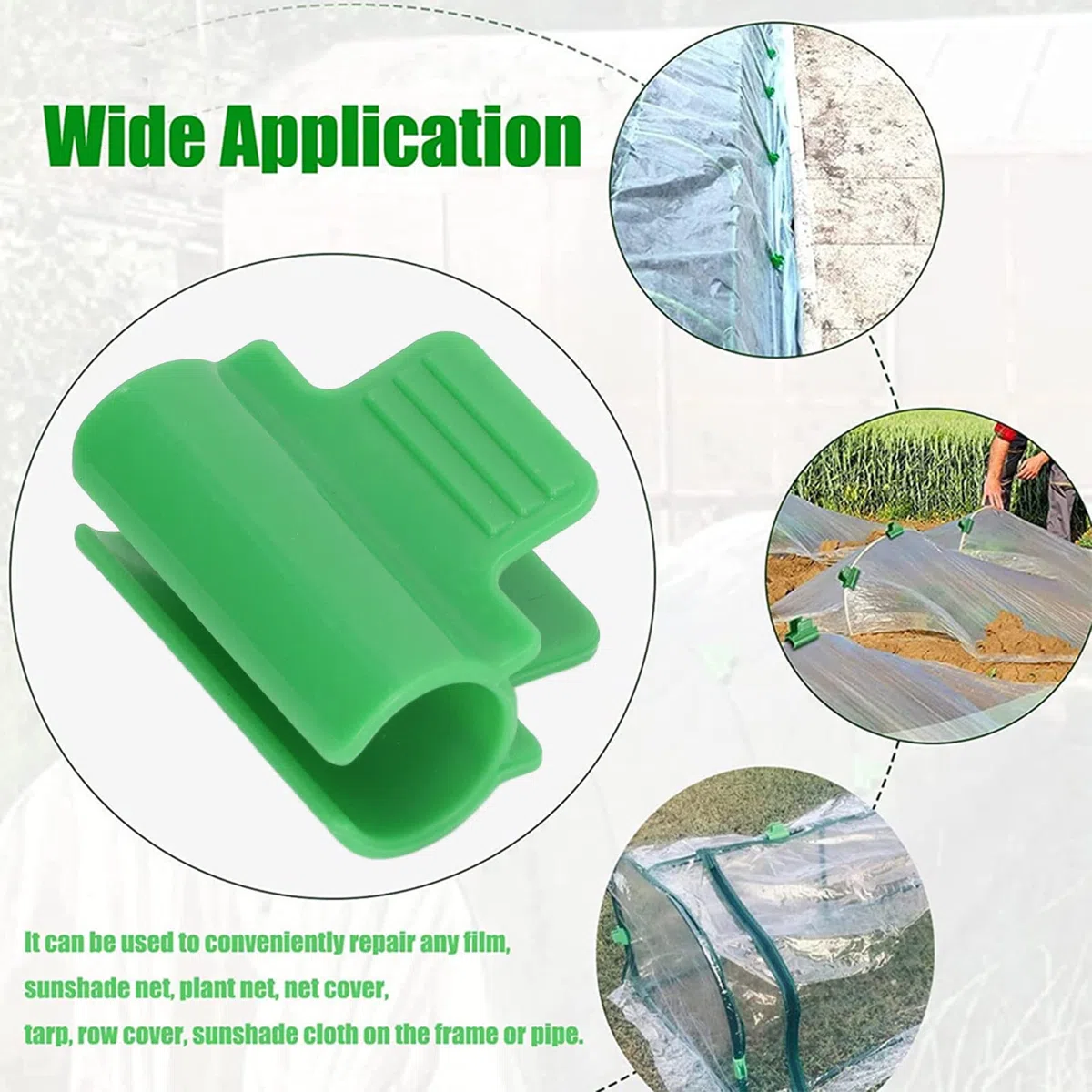 Tissting 24 Pièces Pinces de Serre 19mm pour Support de Plante et Filet D'ombrage - Clips de Cerceau de Tunnel en Plastique Durable pour Serres et Jardin, Conception Antidérapante et Large Utilisation