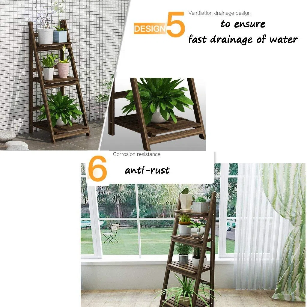 Échelle à 3 Niveaux, étagères d'angle Pliables, étagères d'angle, Affichage de Plantes de Jardin pour Balcon, Installation Non requise 42x40x106cm