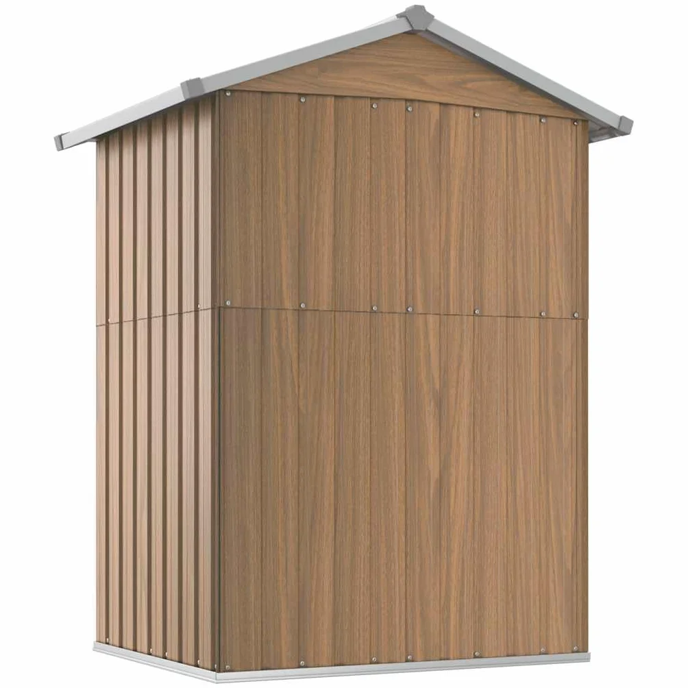 Abri de jardin Marron 126x97,5x177 cm Abri de rangement en acier galvanisé