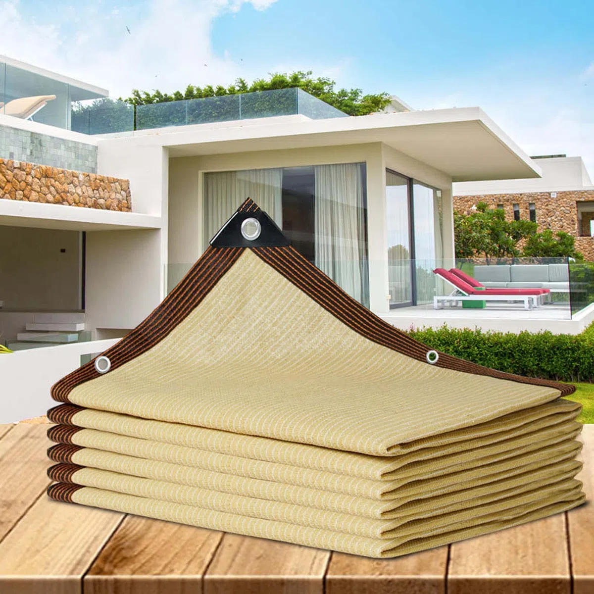 Filet anti-UV léger avec œillets pour plantes, fleurs, terrasse, 3 x 6 m, protection solaire