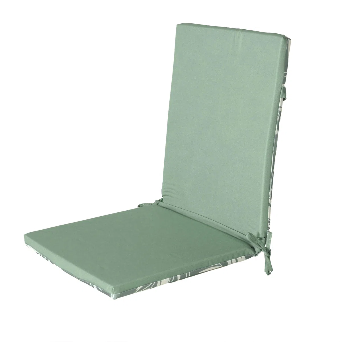 Atout Ciel Coussin de Fauteuil d'extérieur Bicolore en Tissu déperlant 90x40cm, 4 Variantes, Imprime Vert/Uni Vert