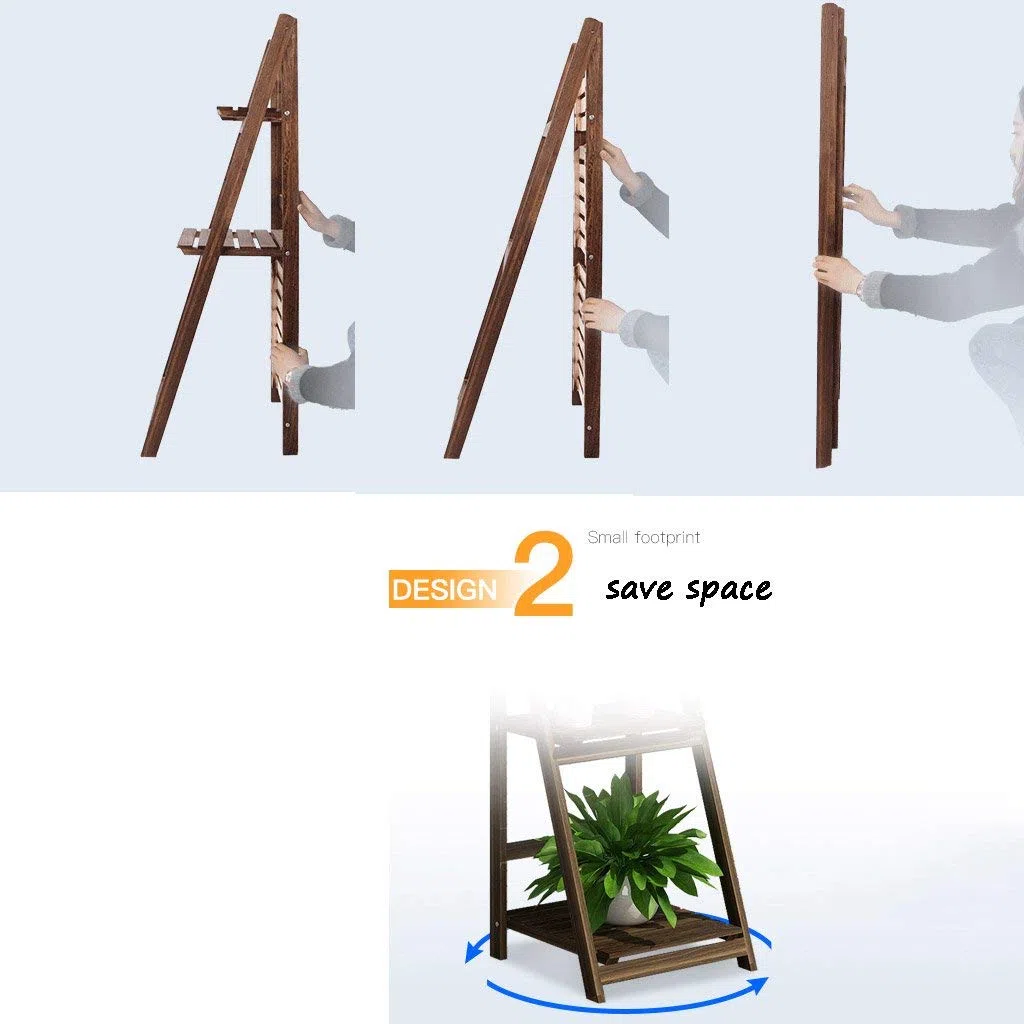 Échelle à 3 Niveaux, étagères d'angle Pliables, étagères d'angle, Affichage de Plantes de Jardin pour Balcon, Installation Non requise 42x40x106cm