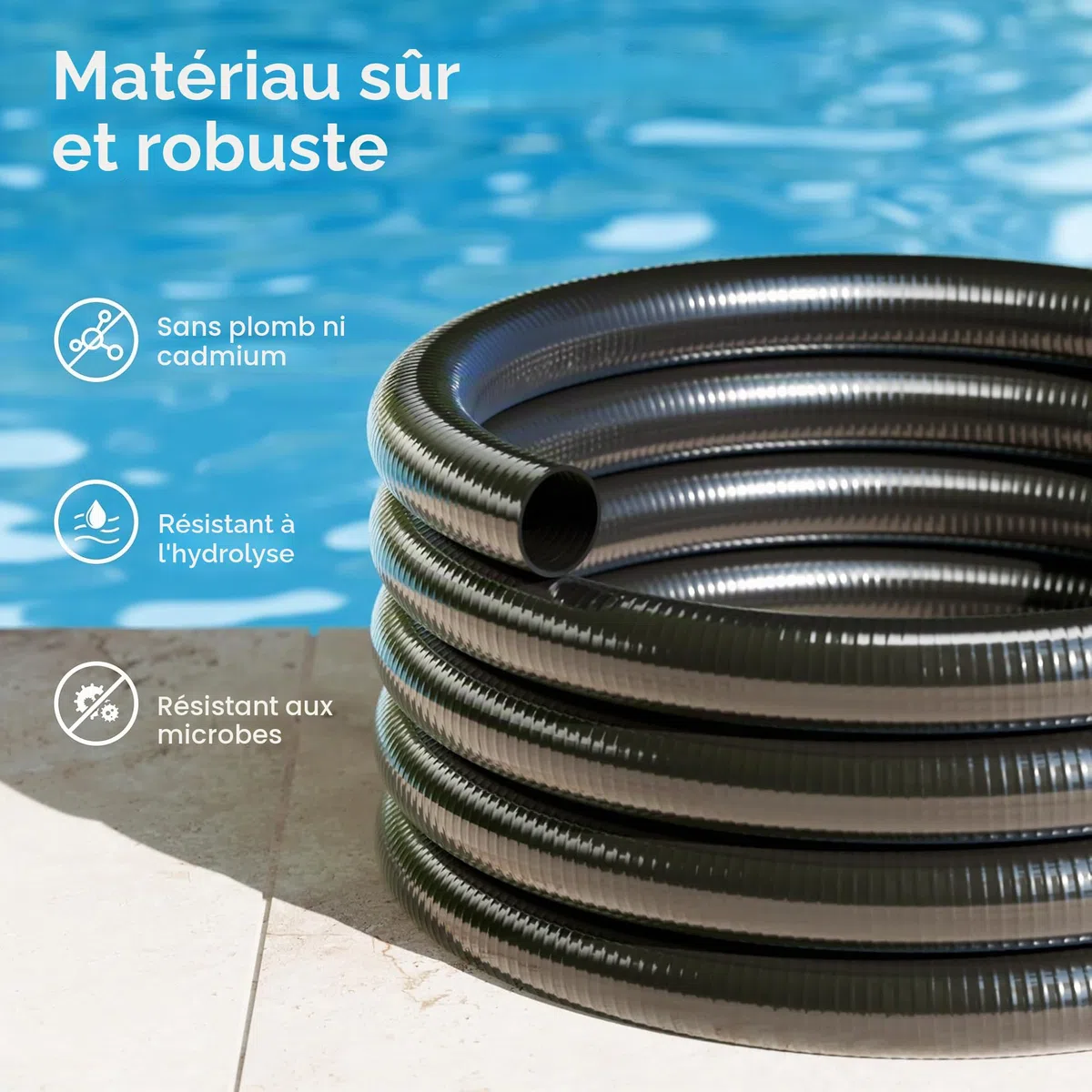 Luisiana OM/I 25m Tuyau Bassin PVC D40mm 470g/m Pompe Étang Eau