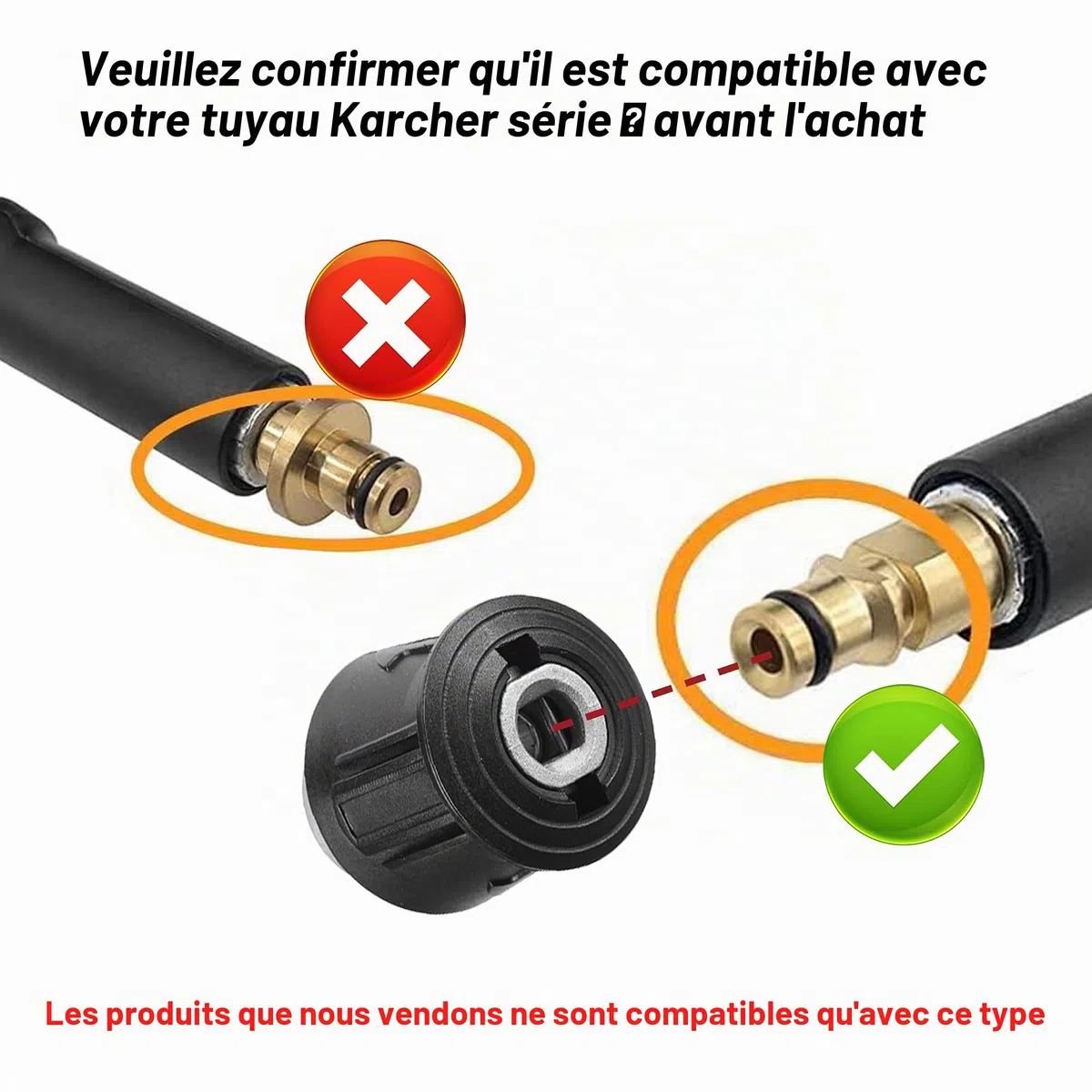 M MINGLE Adaptateur de Nettoyeur Haute Pression pour Pistolet et Nettoyeur Haute Pression, Compatible Uniquement avec Tuyau Karcher, vers Raccord Femelle M22 14 mm