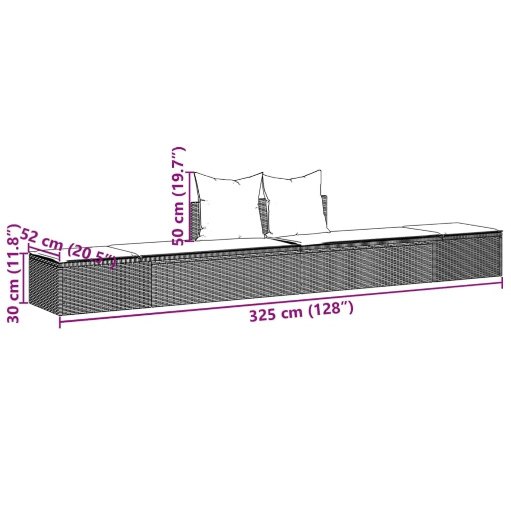 Tomostar Bain de Soleil, Chaise Longue Double Jardin Extérieur Transat pour Piscine avec Coussins Beige résine tressée