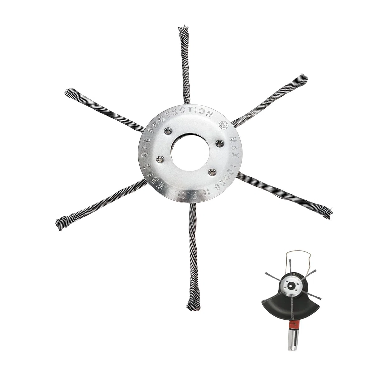Brosse de désherbage 6 têtes 180 mm Fil d'acier robuste Accessoire pour débroussailleuse et tondeuse à gazon à essence