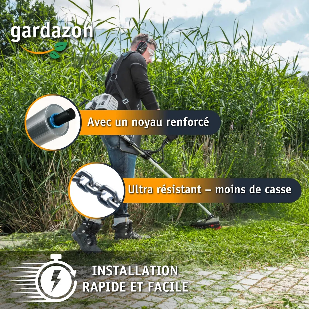 Fil de débroussailleuse 2mm renforce 50m (Ronde) - Attention - Extrêmement résistant - Fil Coupe Bordure - Fil pour Rotofil - Bobine de Fil debroussailleuse incassable