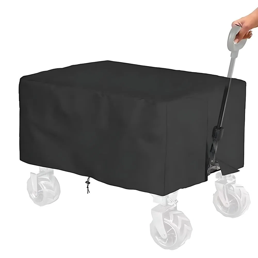 Housse de Chariot à Main Pliable, Housse pour Chariot de Jardin, Utilitaire en Tissu Oxford - Imperméable, Coupe-Vent - Noir (95 x 60 x 50 cm)