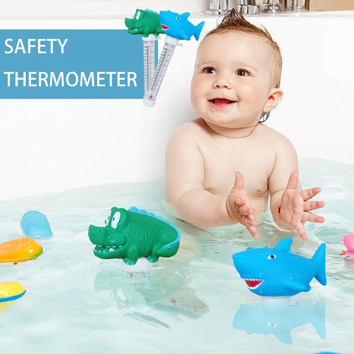 AUNGCSH 2 Stück Thermometre Piscine, Flottant Thermomètre Piscine, Thermomètre de Piscine, Convient Aux Piscines Intérieures et Extérieures, Aux Aquariums et Aux Aquariums (Bleu)