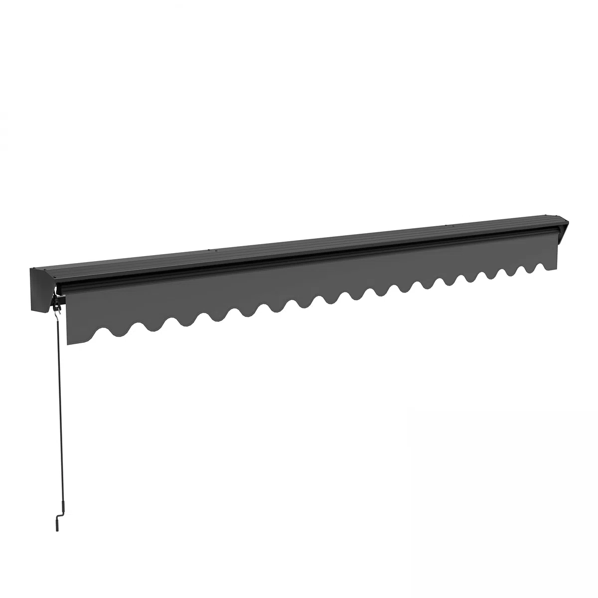 Oviala Store banne Semi-intgral 3x2,5m en Aluminium Gris