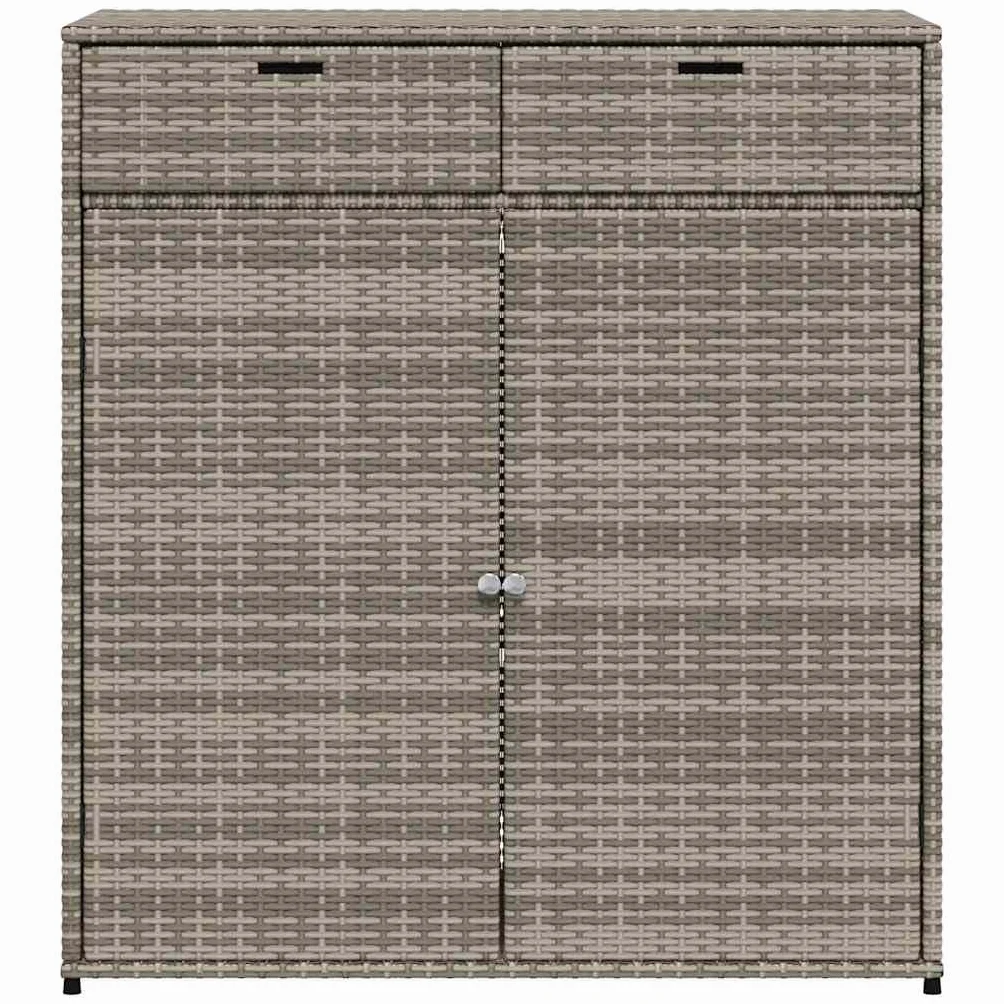 Armoire de jardin d'extérieur en rotin synthétique Gris 105 x 55