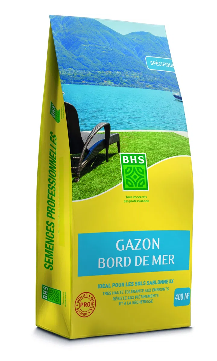 BHS GBM10 | 10kg | 400 m² | Gazon Bord De Mer | Grande Vent, à la sécheresse et aux Conditions salines | Bon comportement Estival | Esthétique et résistance générale, Homogène