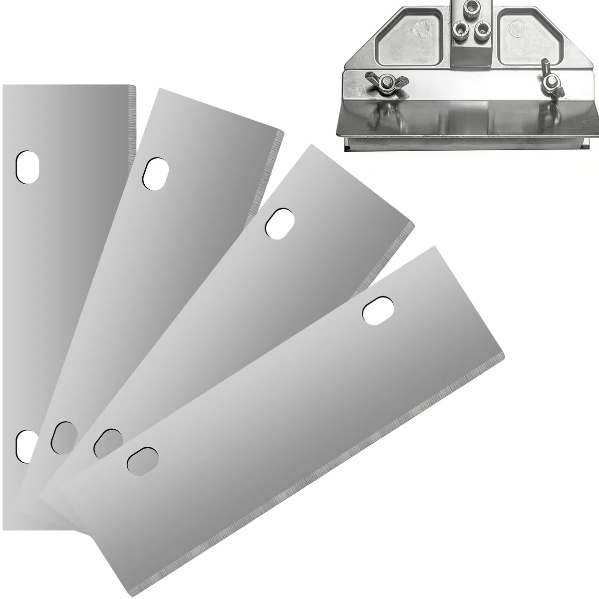 4 Pièces De Remplacement De Lame De Grattoir De Gril Plus Tranchante, Lames De Gril Outils De Barbecue En Plein Air Lame De Remplacement De Grattoir De Gril En Acier Inoxydable Pour Outil De Nettoyage