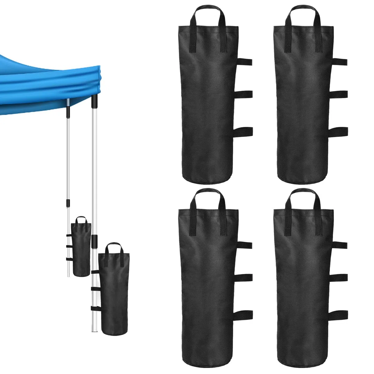 Poids pour Tonnelle, Lot de 4 Sacs de lestage, Sacs de lestage pour Tente Pop-up 1680D Super Porteur Imperméable Sacs de Sable pour Tente Tonnelle Pliante Outdoor Tonnelle de Jardin