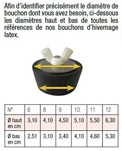 Bouchon d'hivernage piscine n°10 diamètre 50 mm