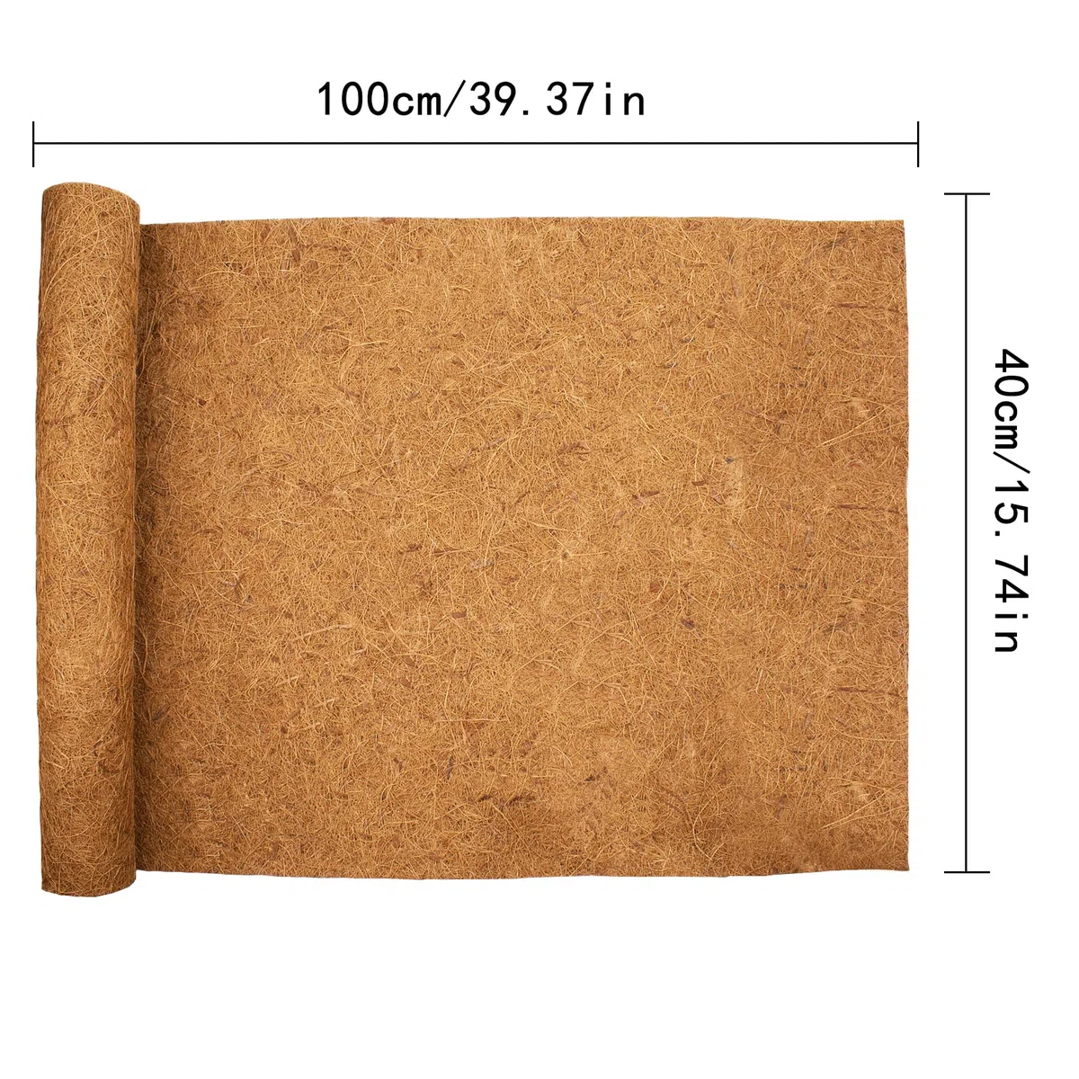 Doublure en Noix de Coco, Doublure pour Panier Suspendu, Protection des Plantes pour l'hiver, Protection Hivernale pour Les Plantes en Pot, Tapis de Désherbage en Tissu (3 Packs 100 * 40cm)