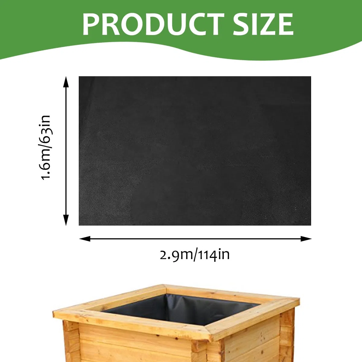 mumisuto 160 * 290cm Rouleau De RevêTement pour JardinièRe en Tissu, Rouleau De Doublure en Feutre VéGéTal Non Tissé, Tapis De Jardinage pour Jardin, AlléE Et Potager