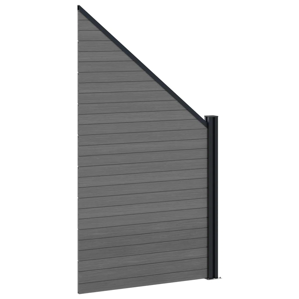 Panneau de clôture WPC et aluminium gris 95 x 180 cm avec poteau, lame rigide pour jardin terrasse balcon, barrière palissade occultant pour séparation et intimité extérieure