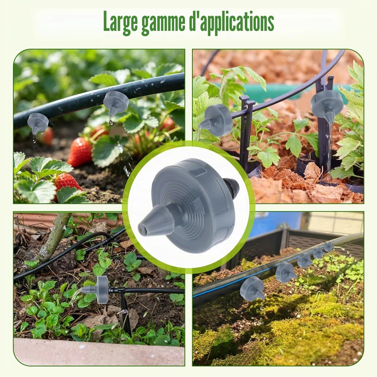 Buachois 100 Pcs émetteurs de Goutte à Goutte Compensateurs, 4L Pression Goutteur D'irrigation à Compensation, Stabilisateur de Débit D'irrigation de Jardin Détachable pour Tuyau ID 4 mm OD 7 mm