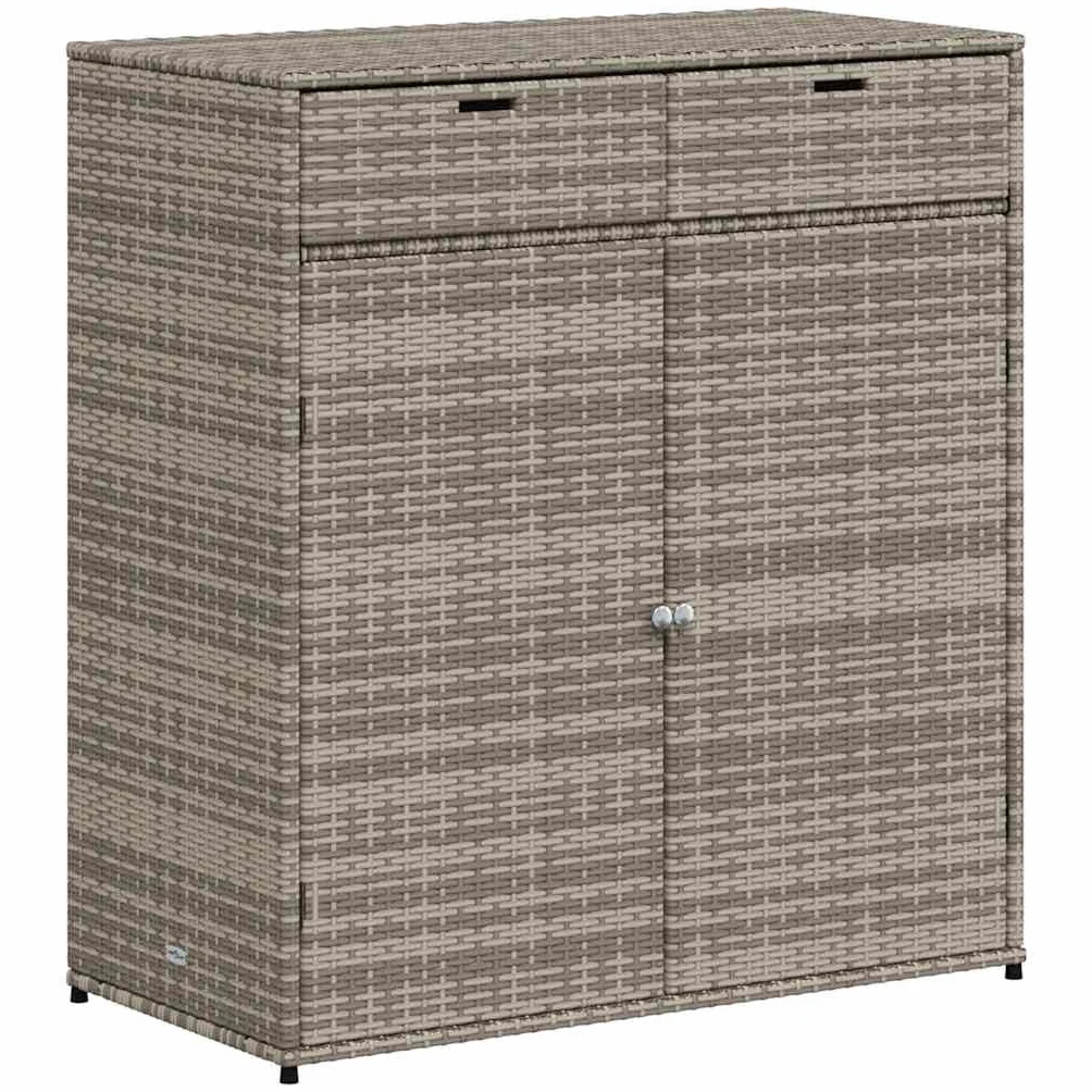 Armoire de jardin d'extérieur en rotin synthétique Gris 105 x 55