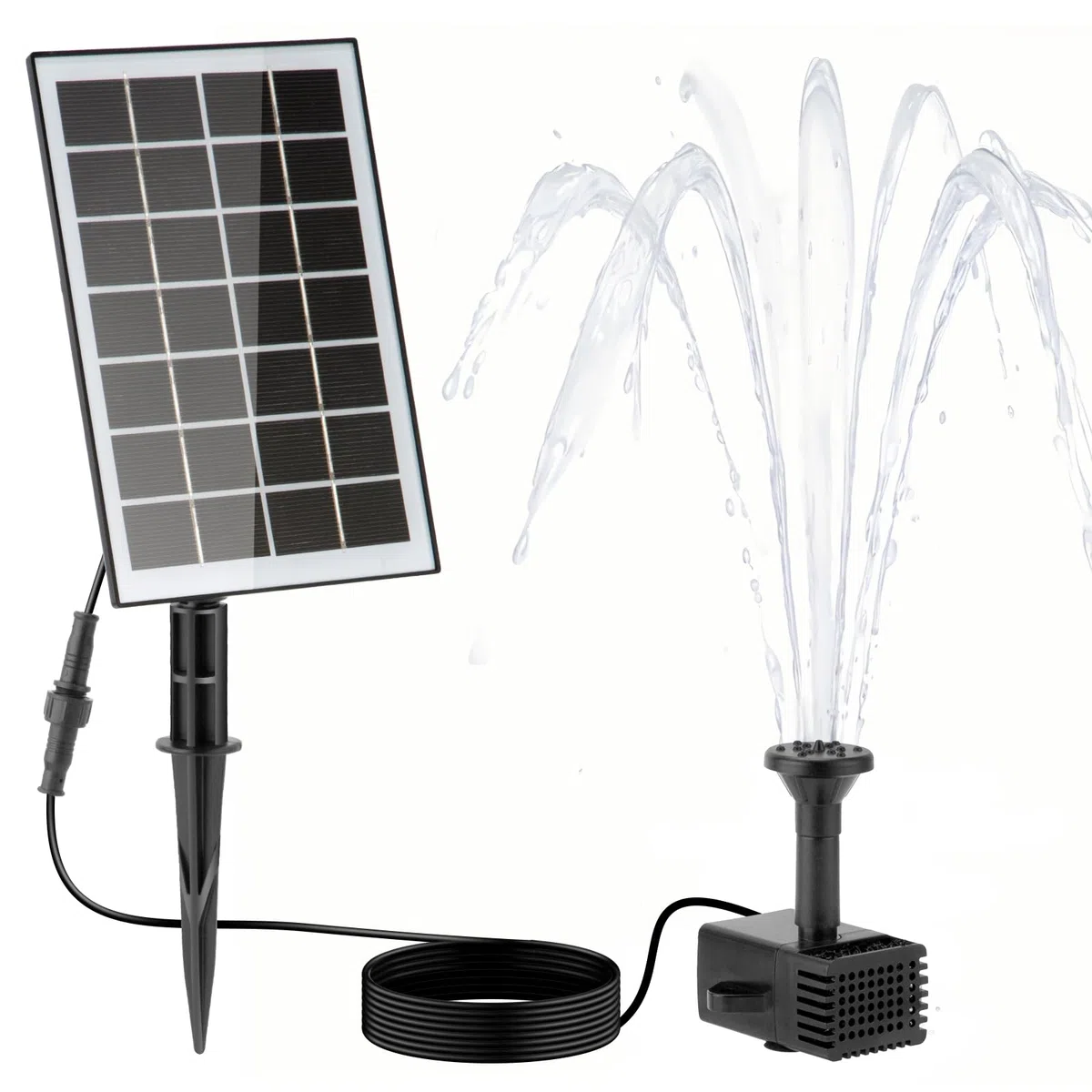LESOLEIL Pompe de Fontaine Solaire, 3.5w extérieur Bricolage Pompe à Eau Solaire avec 8 Buses pour Le Bain d'oiseau, arrière - Cour, Jardin et étang