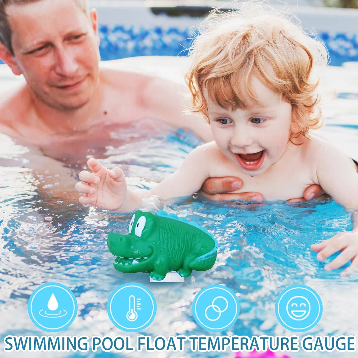AUNGCSH 2 Stück Thermometre Piscine, Flottant Thermomètre Piscine, Thermomètre de Piscine, Convient Aux Piscines Intérieures et Extérieures, Aux Aquariums et Aux Aquariums (Bleu)