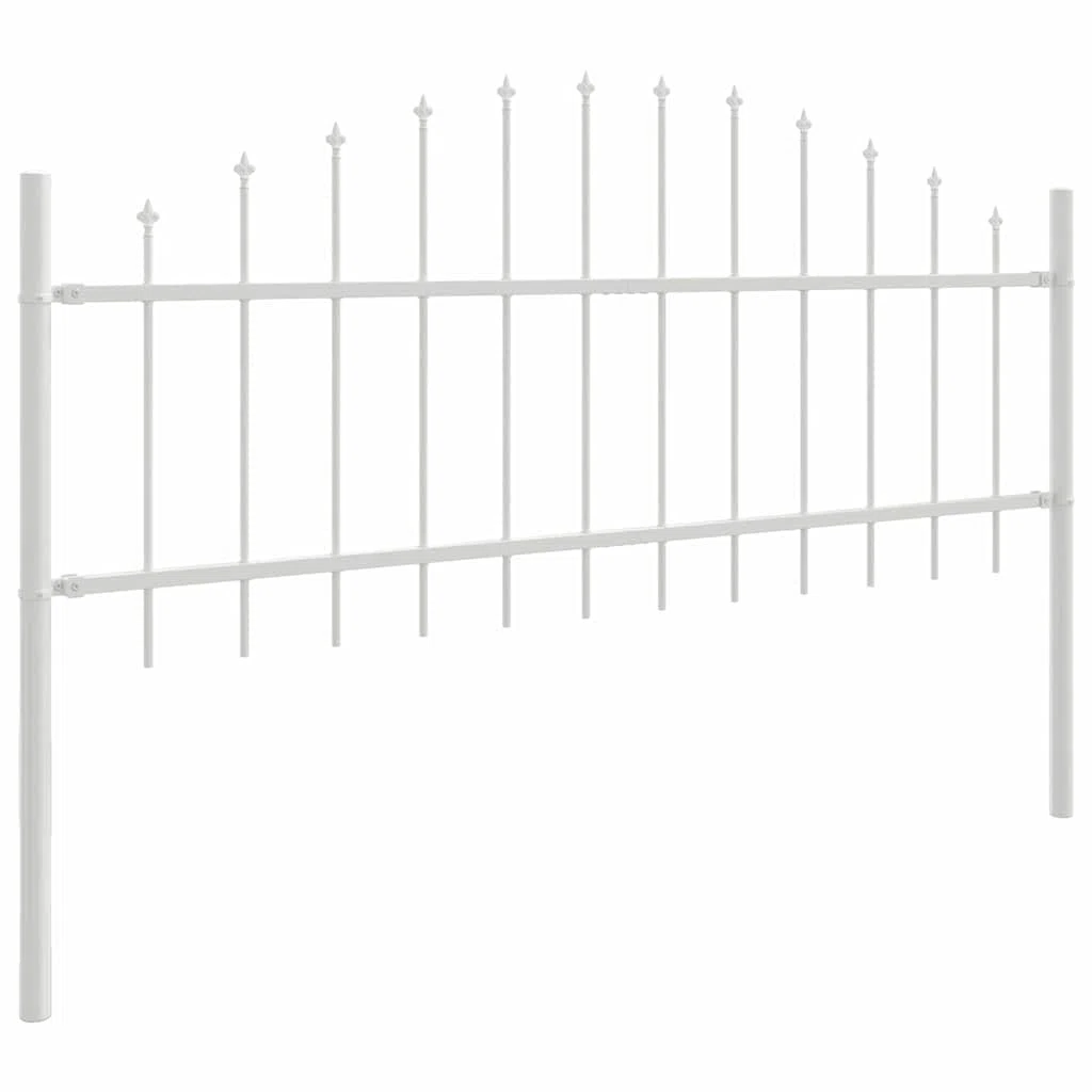 Woerden Lot de 2 clôtures de jardin en acier revêtu par pulvérisation blanc, 170 x 115 cm, élément de clôture pour brise-vue, protection contre le vent, extérieur avec montage pour