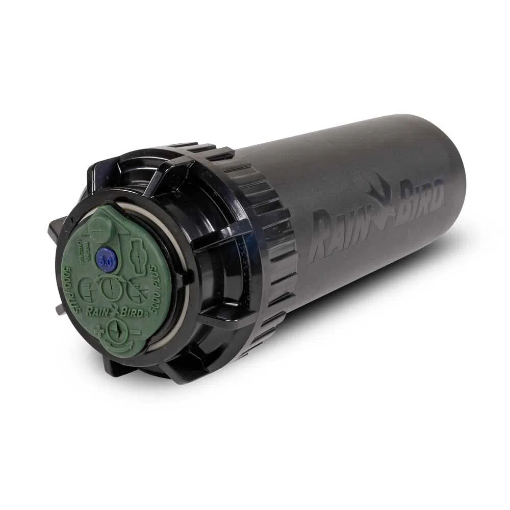 Rain Bird Arroseur Escamotable 5004-PC Plus, Noir, Plastique, 12 Buses, Filetage Interne 3/4", Style Escamotable, Distance de Projection 7,6 à 15,2 m, Pression 1,7 à 4,5 bar, Débit 0,17 à 2,19 m3/h