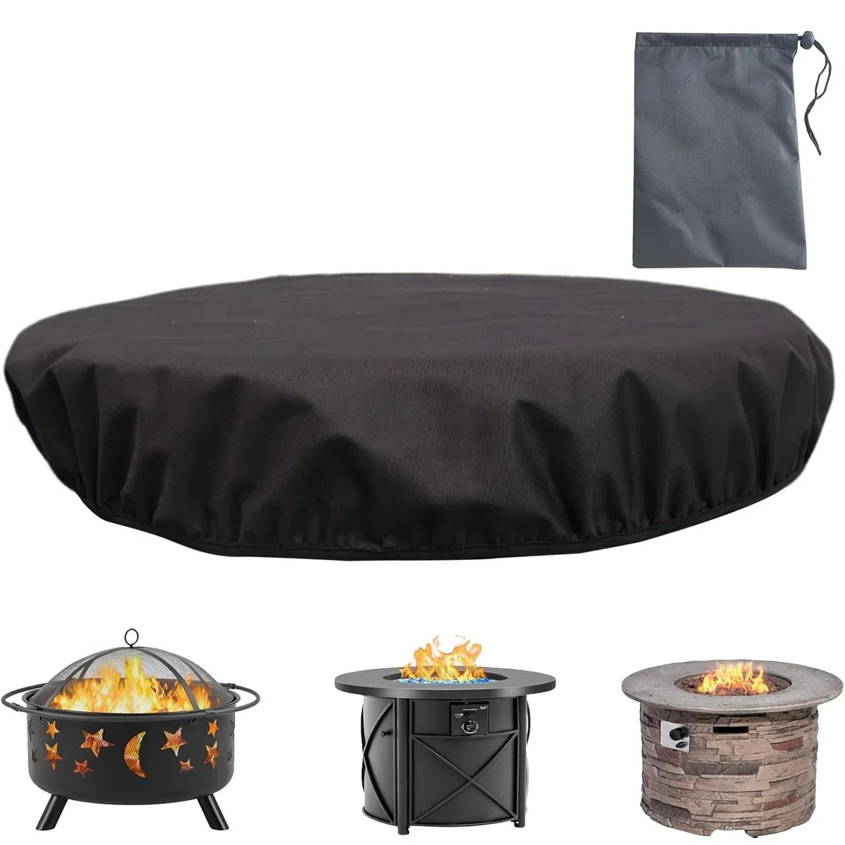 Couvercle de remplacement pour brasier – couvercle pour brasero extérieur, housse de protection pour brasero | couverture complète pour cheminées d'extérieur, protection pour brasero de patio réalisée