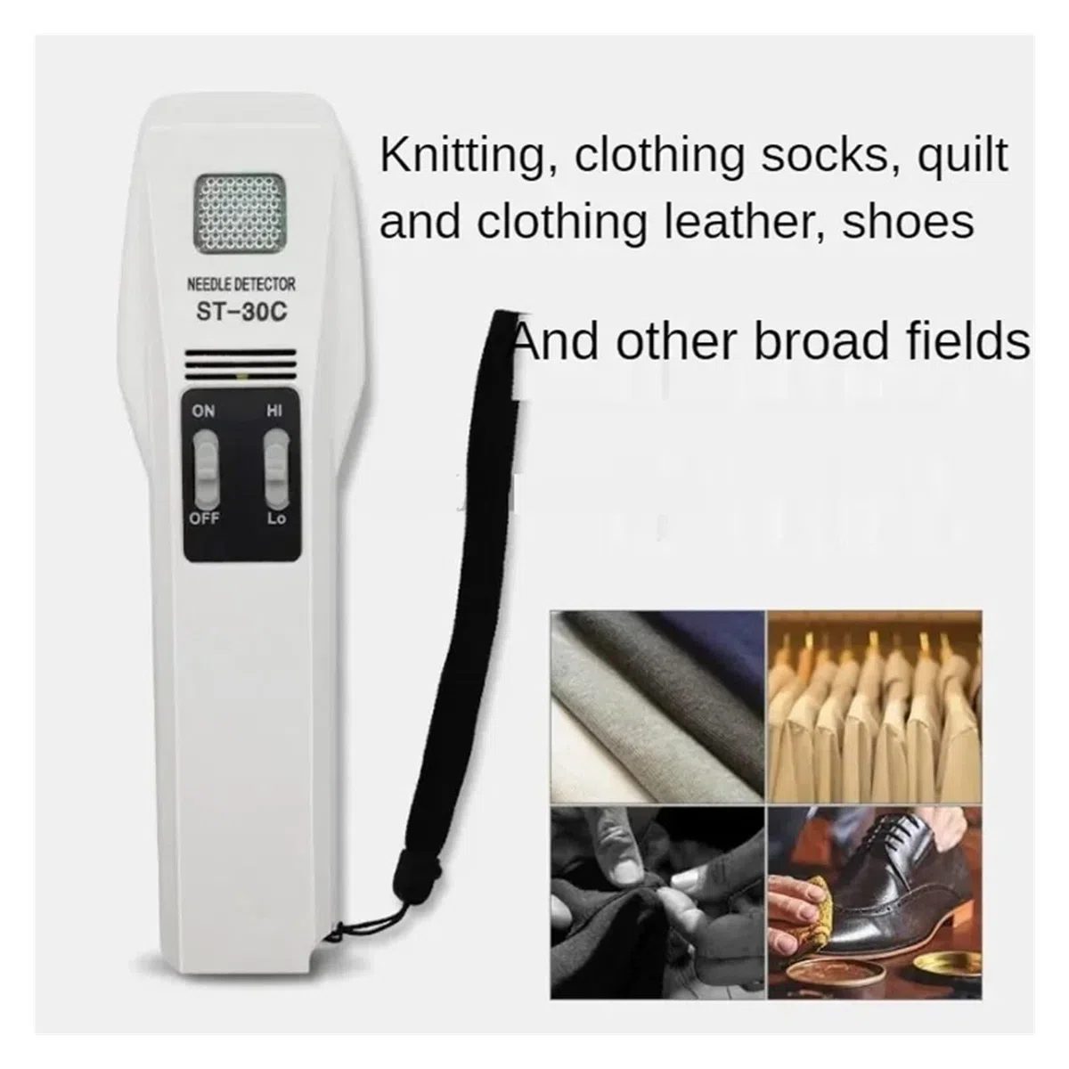Détecteur de métaux portatif ST-30C, Scanner d'aiguilles de haute précis pour la sécurité des textiles alimentaires
