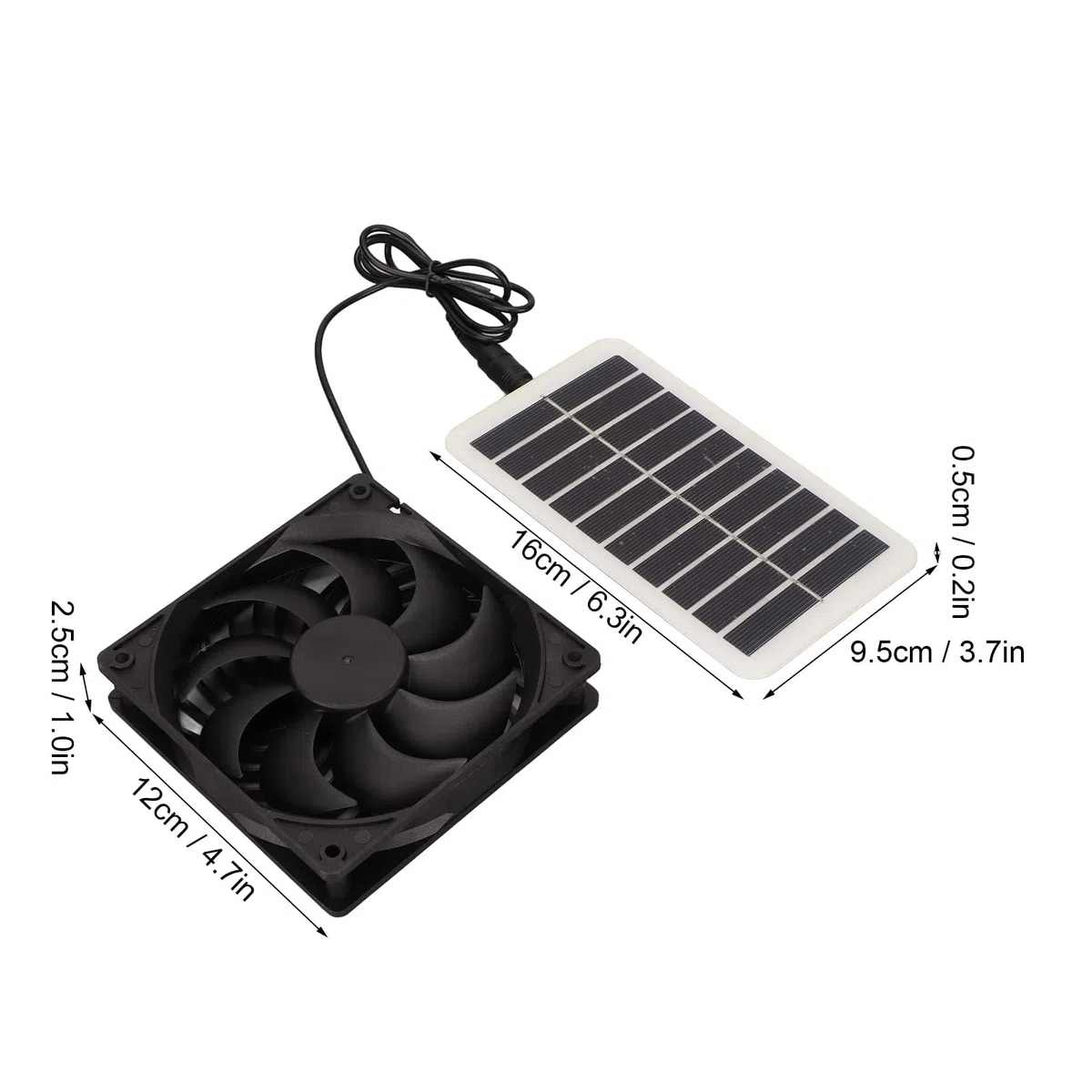 Jiawu Ventilateur d'Extraction Solaire 15W, Extracteur d'Air Portable à Énergie 87 PCM pour Cuisine, Serre, Maison