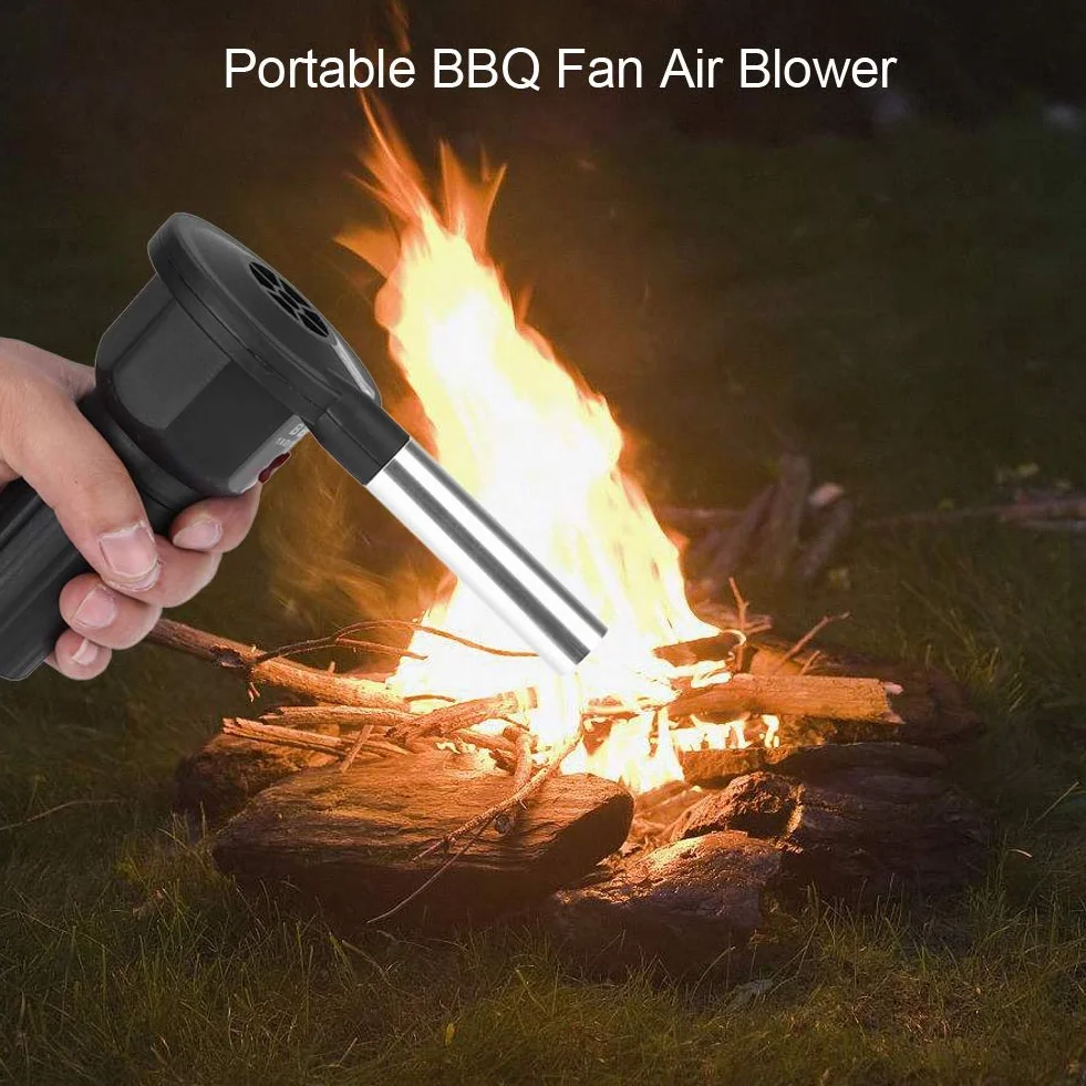 Fdit Ventilateur de gril, ventilateur de gril portable, ventilateur de barbecue fiable, léger alimenté par batterie pour barbecue pour pique-nique