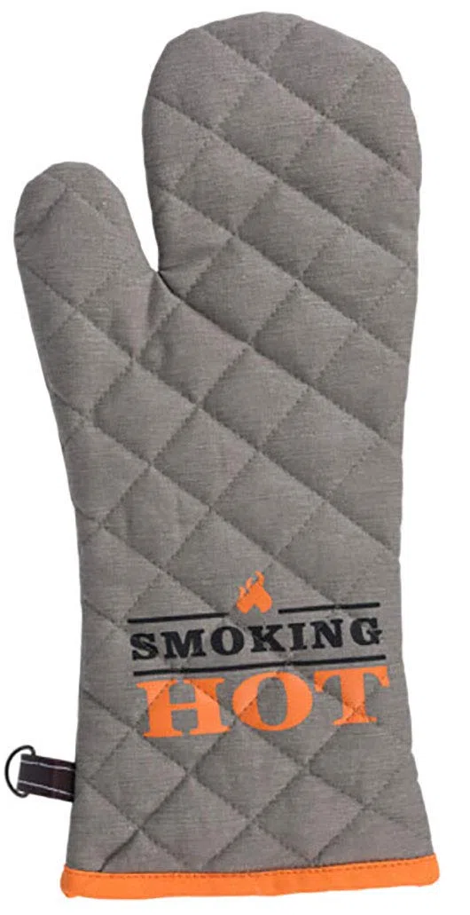Gant de four pour barbecue Smoking Hot, idéal pour la cuisine et le barbecue, coton (gris clair)