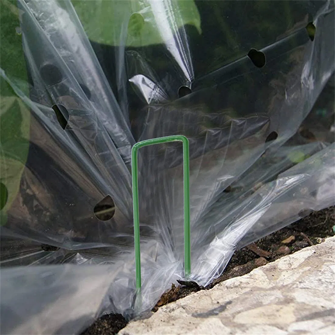 Lot de 40 piquets d'ancrage de jardin pour sécuriser le gazon - Piquets en acier en forme de U - Piquets de tente pour lutter contre les mauvaises herbes - Membrane de paysage - Filet de gazon