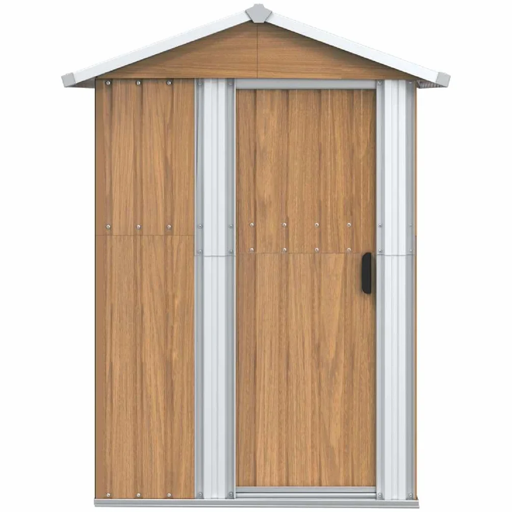 Abri de jardin Marron 126x97,5x177 cm Abri de rangement en acier galvanisé