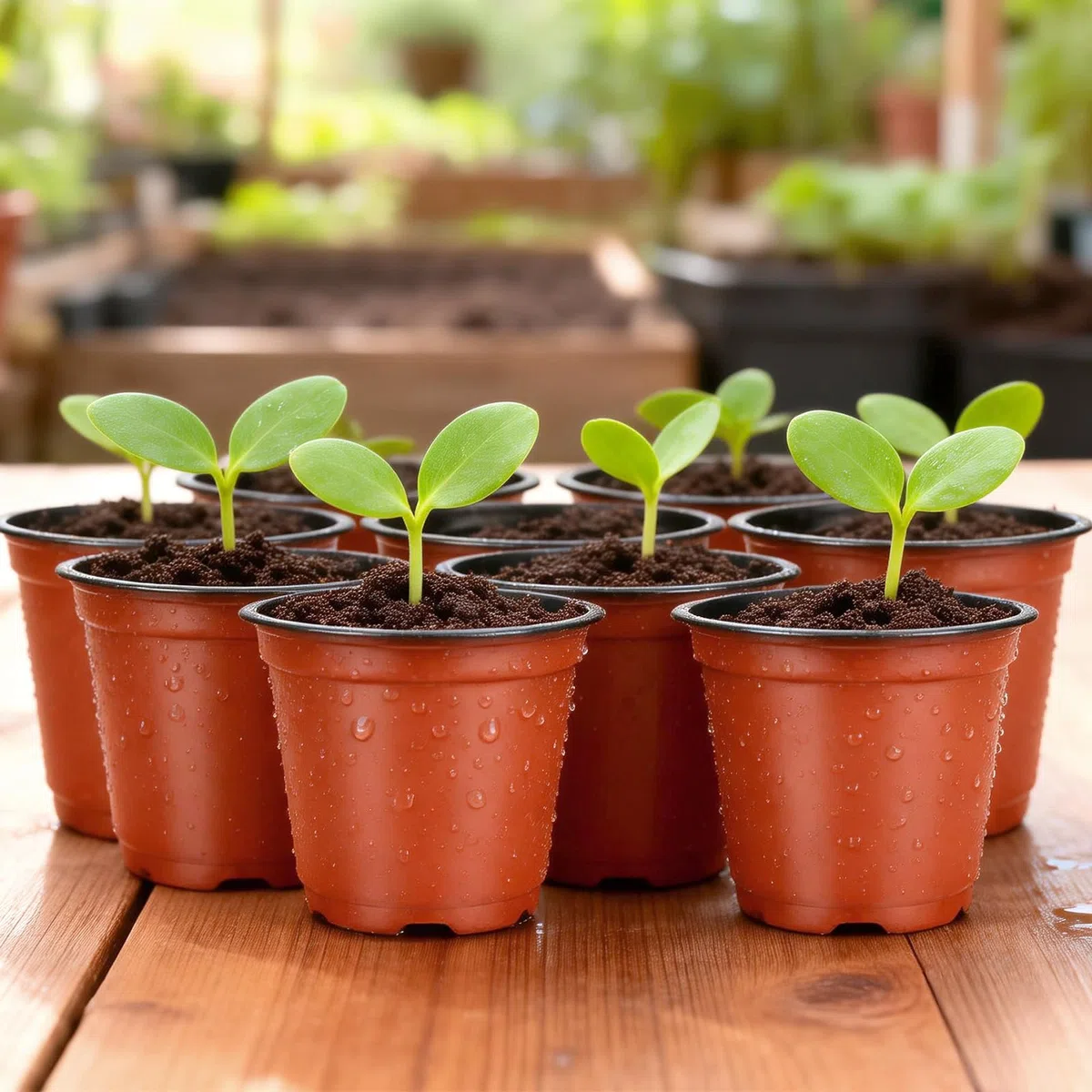 KINGLAKE 100 Pièces 10CM Pots de Fleurs,Pot pour Semis Exterieur,Pot Plastique Plante,Pot de Repiquage,Godets Semis pour Interieur-Rouge-Marron