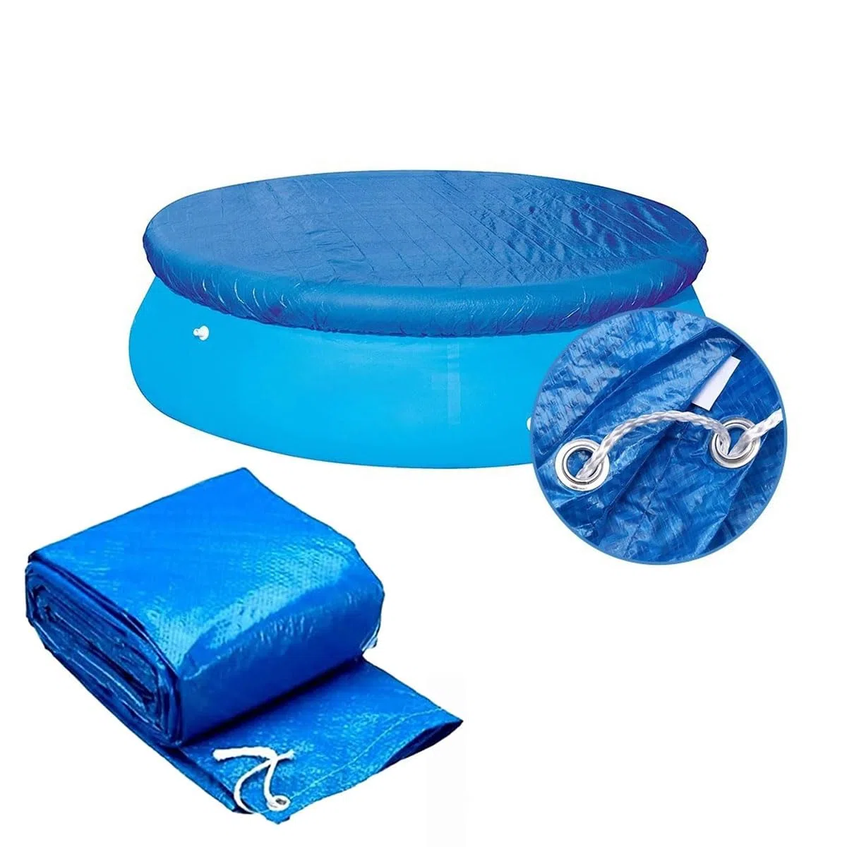 Bâche Ronde pour Piscine Hors Sol, Bâches de Protection pour Piscines Gonflables, Couverture de Piscine (183cm/6ft)
