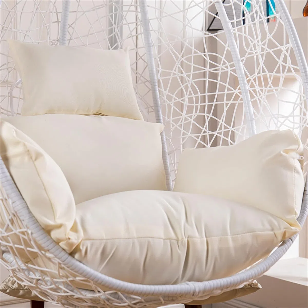 Earnmore Housse de Coussin de Remplacement pour Chaise d'oeuf Uniquement, Housse de Coussin de Chaise d'oeuf Suspendue imperméable et résistante au Soleil pour Coussin de Jardin (sans Rembourrage)