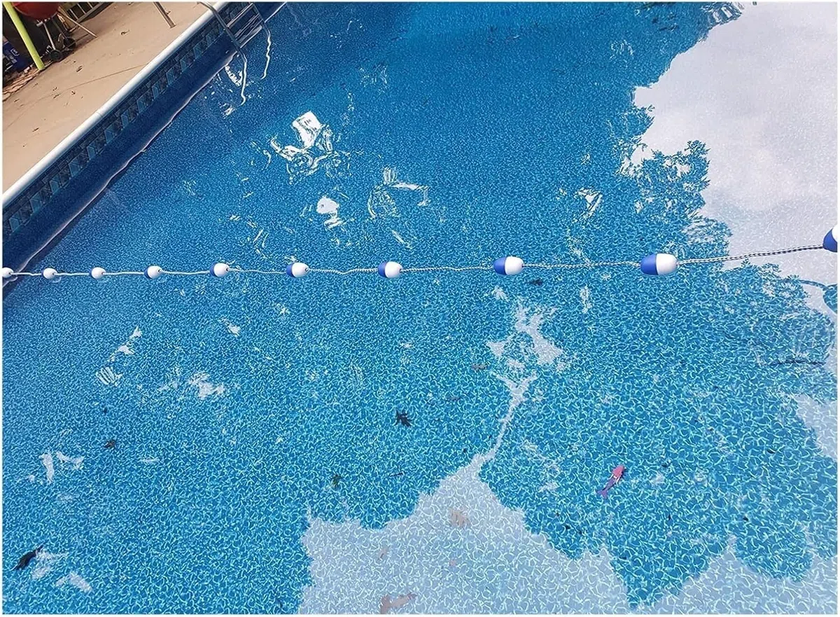 Séparateurs de sécurité flottants for piscines, lignes couloirs piscine bleues et blanches(12m)
