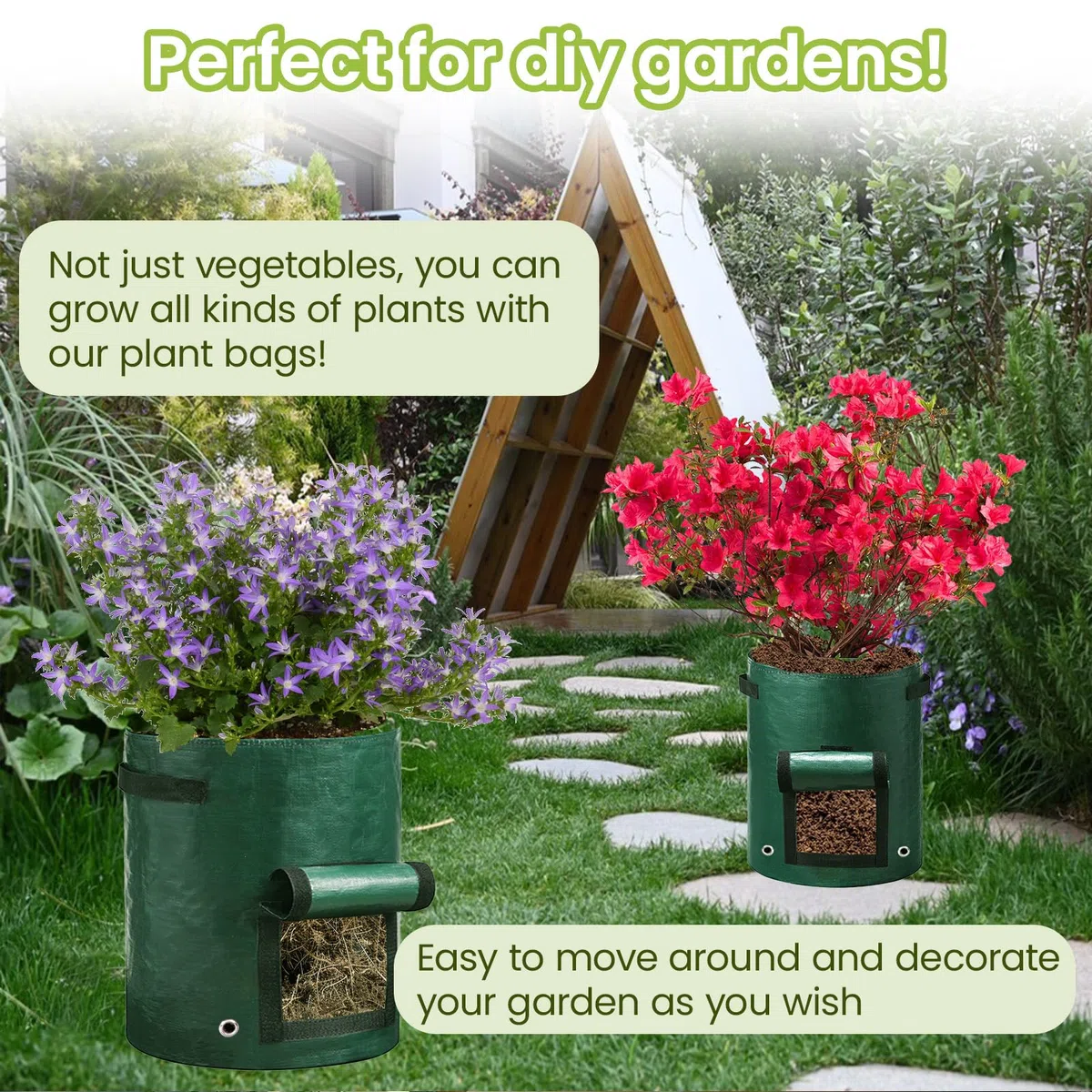 4 Pièces Sacs de Plantation de Pommes de Terre, 10 Gallons Sacs Culture Plantes Respirant, Sacs à Plantes avec Poignée et Fenêtre d'observation pour Pommes de Terre, Carottes, Tomates