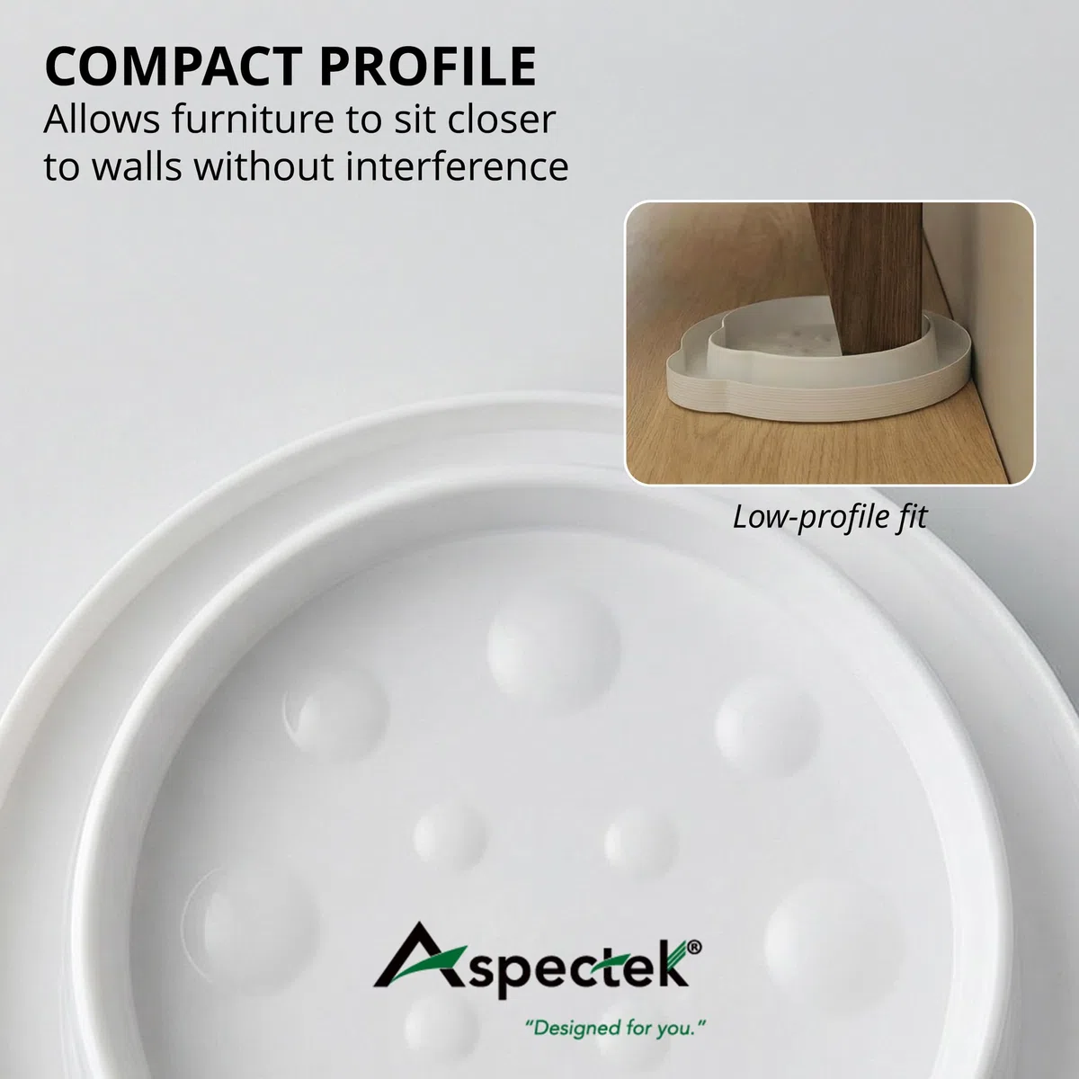 ASPECTEK Piège à punaises de lit, intercepteur d'insectes (Paquet de 4) ; pièges à punaises de lit pour Pieds de lit(Blanc)