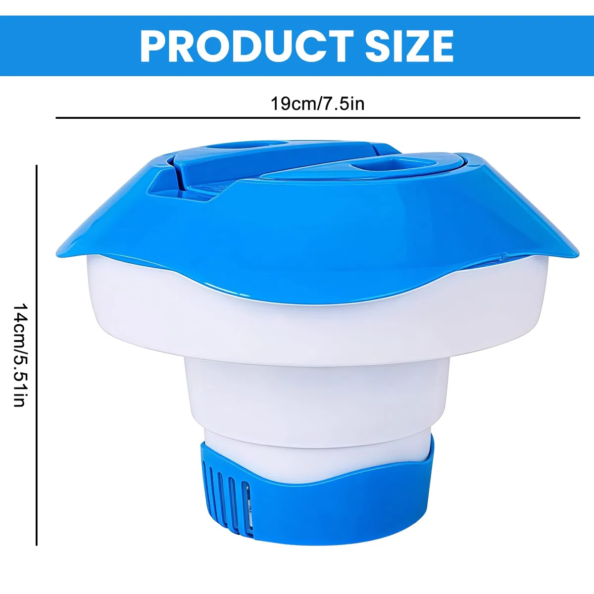 Sporgo Flotteur doseur de 20,3 cm pour piscine : distributeur de chlore réglable pour utilisation en spa et en extérieur - Eau propre et claire